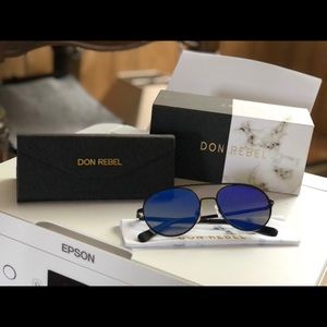 Don Rebel - Blue Round Bridge Mirrored Sunglasses